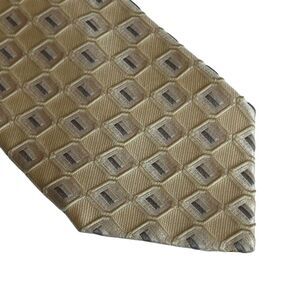 Men's Ermenegildo Zegna Woven Silk‎ Tie Geometric Textured Made in Italy